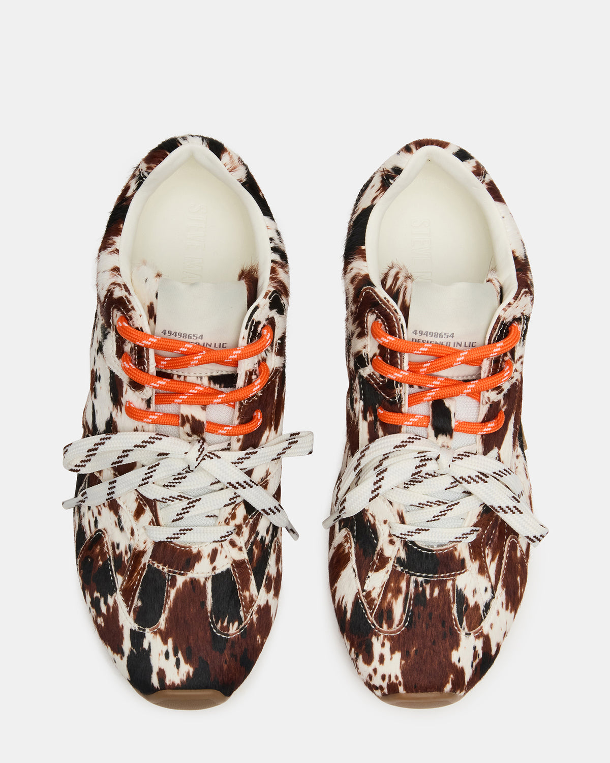 AZIEL Brown Cow Print Low-Top Lace-Up Women's Sneakers Steve Madden BROWN MULTI
