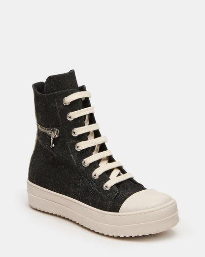 DEVON Black/White High-Top Lace-Up Women's Sneaker Steve Madden BLACK/WHITE