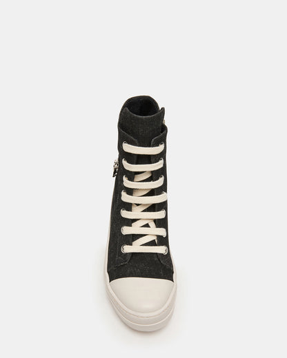 DEVON Black/White High-Top Lace-Up Women's Sneaker Steve Madden BLACK/WHITE