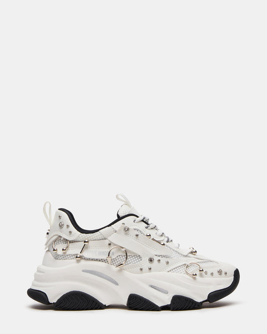 POSSESSION Piercing White Platform Lace-Up Women's Sneaker Steve Madden WHITE