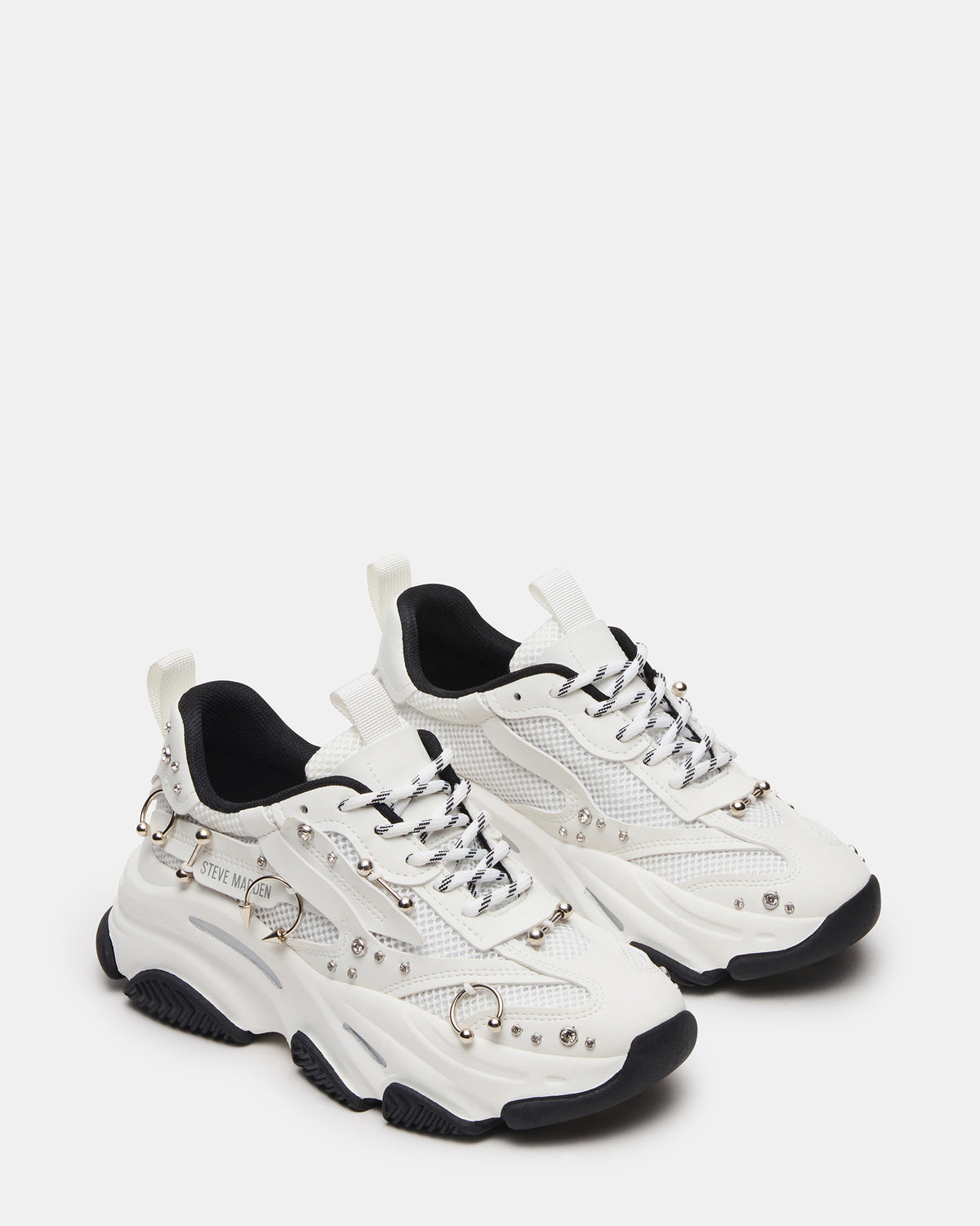 POSSESSION Piercing White Platform Lace-Up Women's Sneaker Steve Madden WHITE
