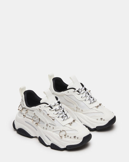 POSSESSION Piercing White Platform Lace-Up Women's Sneaker Steve Madden WHITE