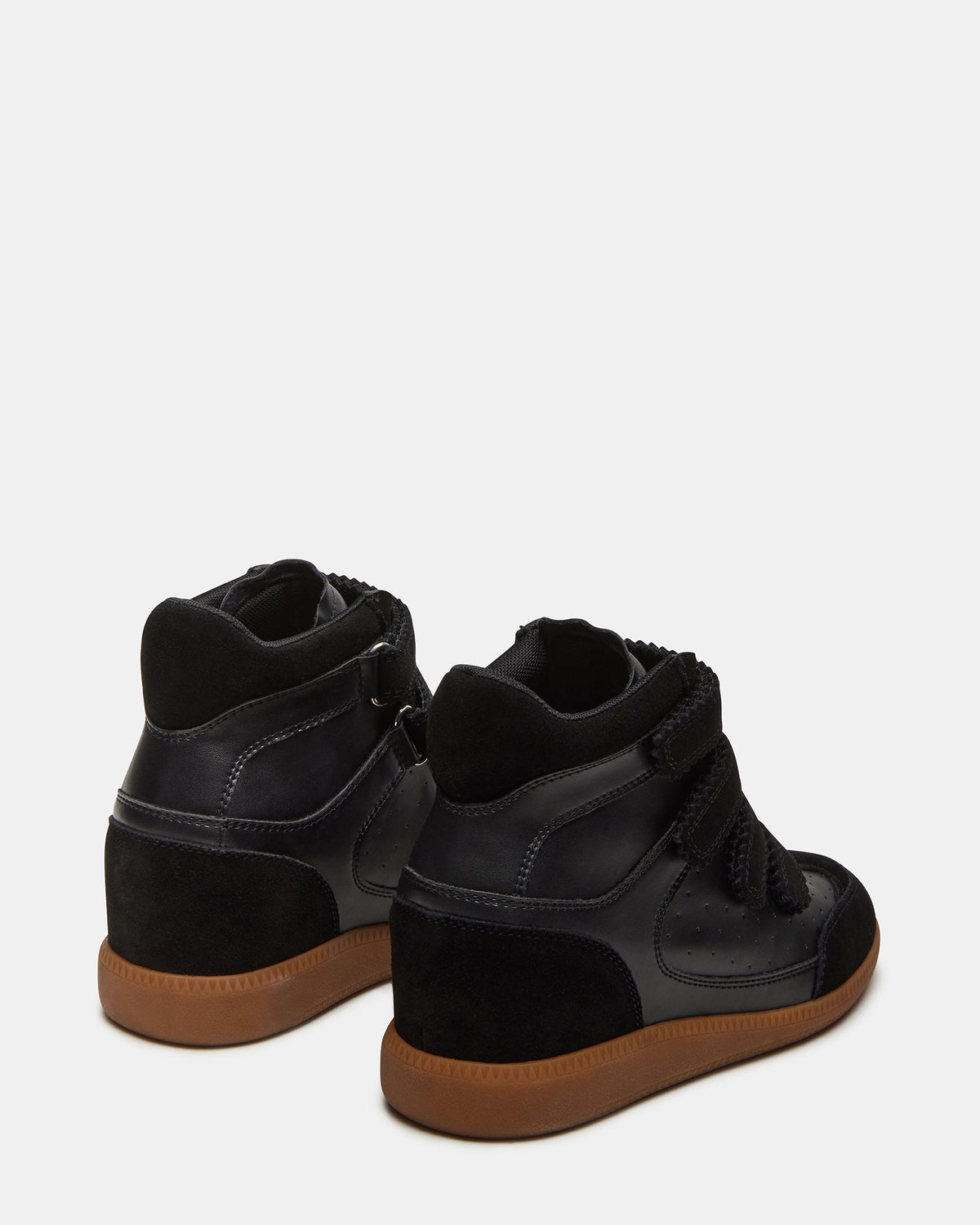 MUSTANG Black Suede Women's High-Top Velcro Sneaker Steve Madden BLACK SUEDE