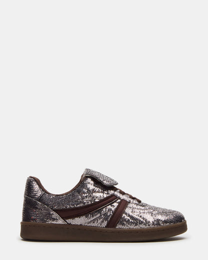 MADRID Sequin Pewter Low-Top Sneaker | Women's Sneakers Steve Madden PEWTER