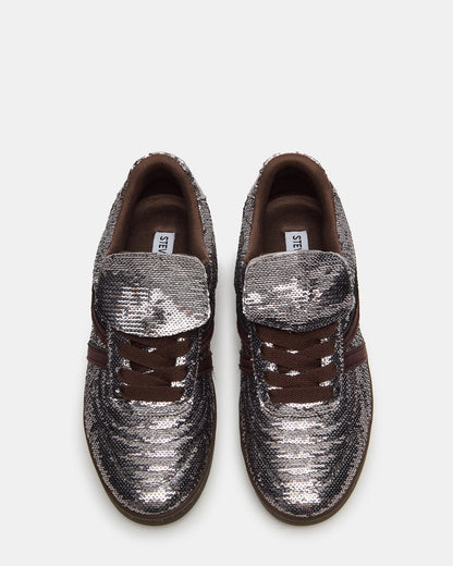 MADRID Sequin Pewter Low-Top Sneaker | Women's Sneakers Steve Madden PEWTER