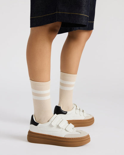 DASH White Multi Women's Low-Top Platform Velcro Sneaker Steve Madden WHITE MULTI