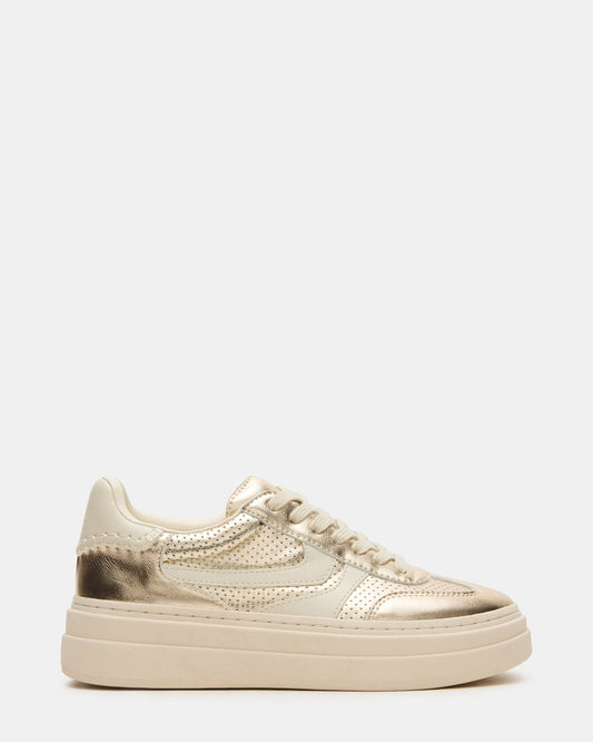 DODGE Perforated Champagne Multi Women's Low-Top Platform Sneaker Steve Madden CHAMPAGNE MULTI