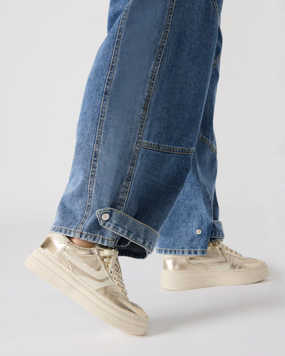 DODGE Perforated Champagne Multi Women's Low-Top Platform Sneaker Steve Madden CHAMPAGNE MULTI