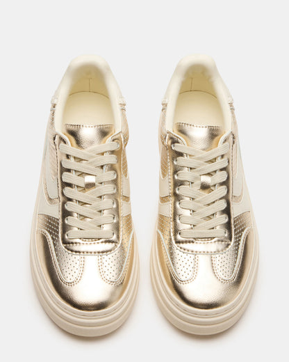 DODGE Perforated Champagne Multi Women's Low-Top Platform Sneaker Steve Madden CHAMPAGNE MULTI