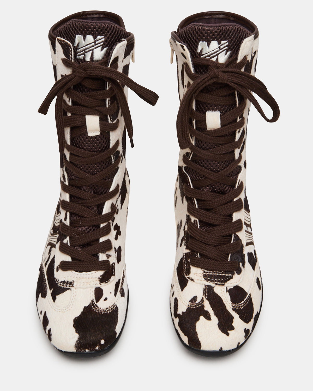 PAXTIN Brown Cow Print Women's High-Top Lace-Up Sneaker Steve Madden BROWN MULTI