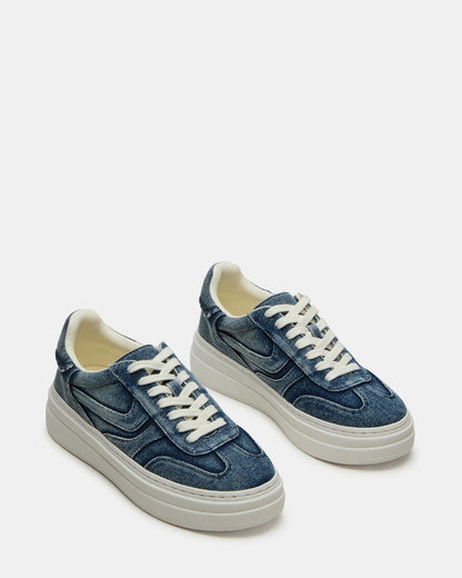 DODGE Denim Fabric Low-Top Platform Women's Sneaker Steve Madden DENIM FABRIC
