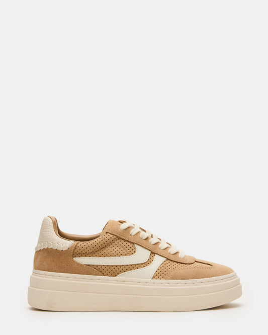 DODGE Perforated Camel Multi Women's Low-Top Platform Sneaker Steve Madden CAMEL MULTI