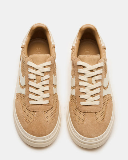 DODGE Perforated Camel Multi Women's Low-Top Platform Sneaker Steve Madden CAMEL MULTI