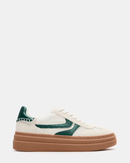 DODGE White/Green Low-Top Platform Women's Sneaker Steve Madden WHITE GREEN