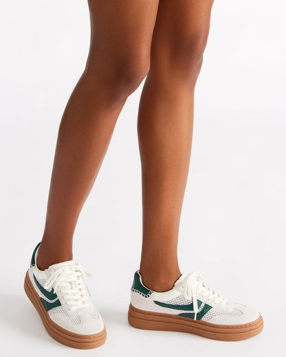 DODGE White/Green Low-Top Platform Women's Sneaker Steve Madden WHITE GREEN