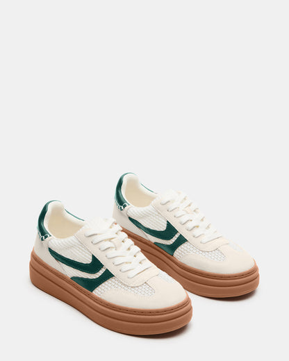 DODGE White/Green Low-Top Platform Women's Sneaker Steve Madden WHITE GREEN