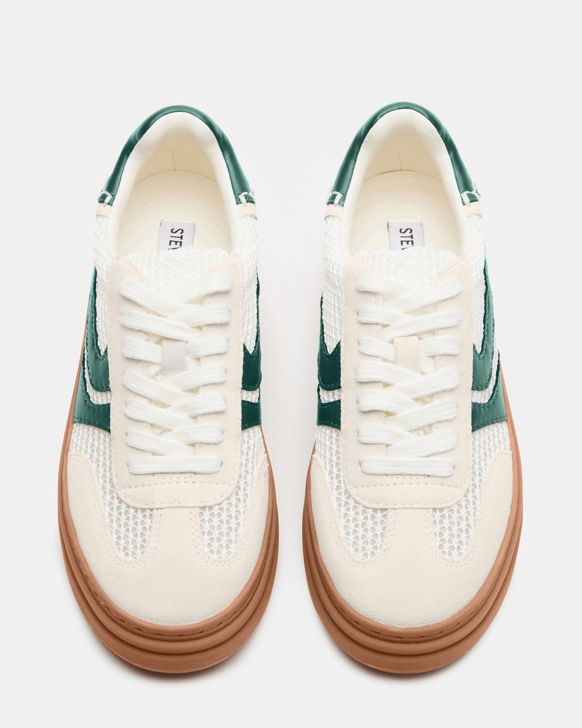 DODGE White/Green Low-Top Platform Women's Sneaker Steve Madden WHITE GREEN