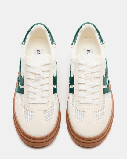 DODGE White/Green Low-Top Platform Women's Sneaker Steve Madden WHITE GREEN