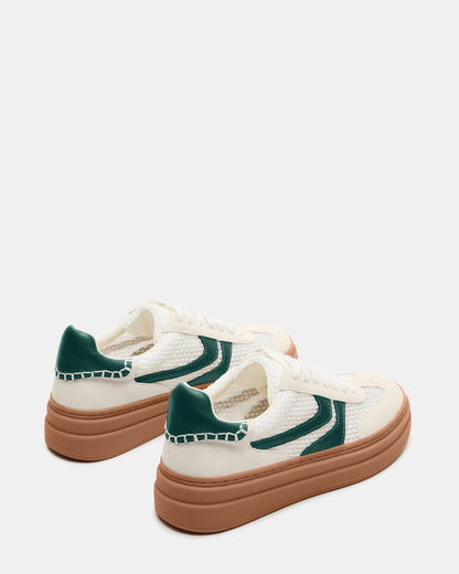 DODGE White/Green Low-Top Platform Women's Sneaker Steve Madden WHITE GREEN