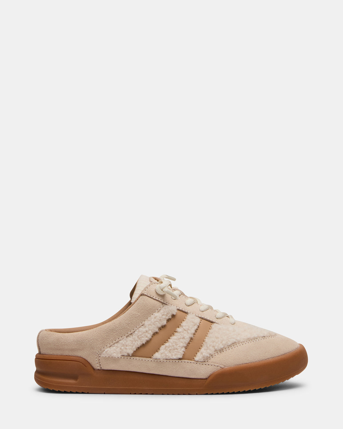 VANDY Faux Fur Bone Multi Low-Top Lace-Up Mule Women's Sneaker Steve Madden BONE MULTI