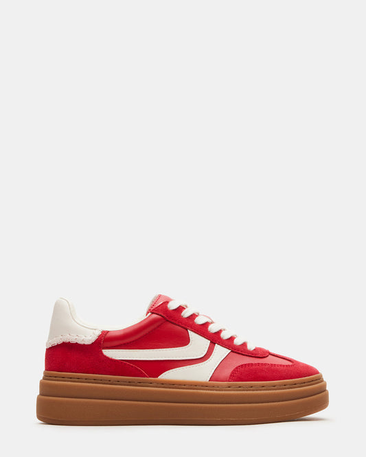DODGE Red Multi Low-Top Platform Women's Sneaker Steve Madden RED MULTI