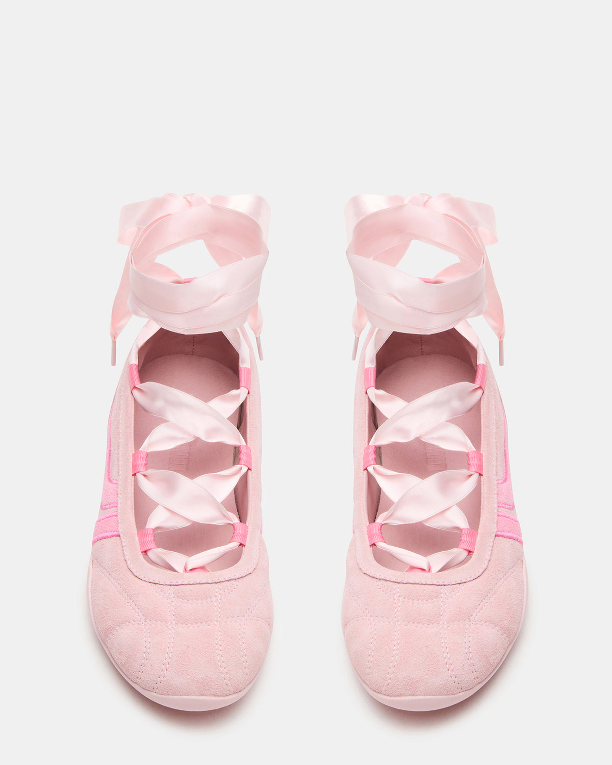 PROMISE Pink Suede Low-Top Lace-Up Ribbon Women's Sneaker Steve Madden PINK SUEDE