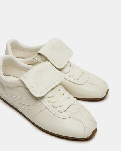 MOBILITY White Leather Women's Low-Top Lace-Up Sneaker Steve Madden WHITE LEATHER