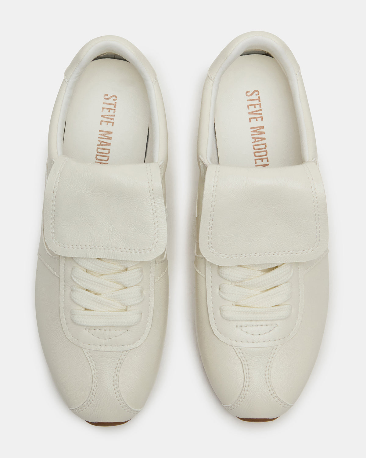 MOBILITY White Leather Women's Low-Top Lace-Up Sneaker Steve Madden WHITE LEATHER