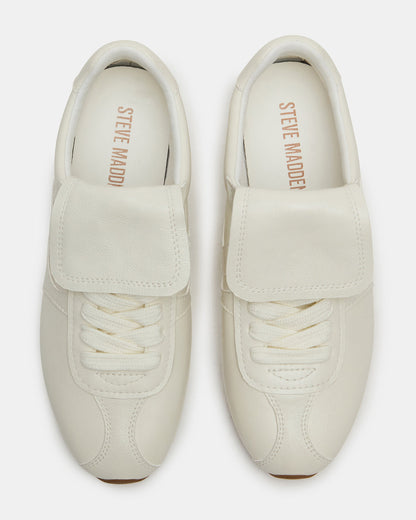 MOBILITY White Leather Women's Low-Top Lace-Up Sneaker Steve Madden WHITE LEATHER