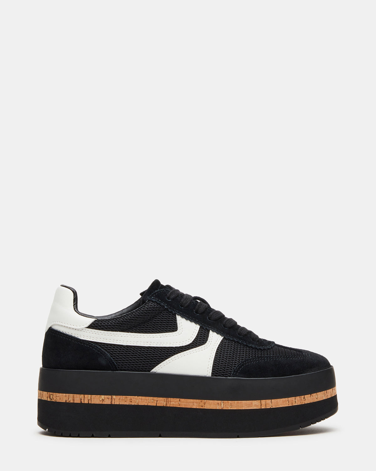 JUDGE Black Multi Platform Low-Top Lace-Up Women's Sneaker Steve Madden BLACK MULTI