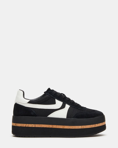 JUDGE Black Multi Platform Low-Top Lace-Up Women's Sneaker Steve Madden BLACK MULTI