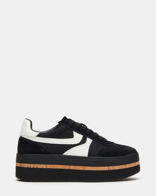 JUDGE Black Multi Platform Low-Top Lace-Up Women's Sneaker Steve Madden BLACK MULTI