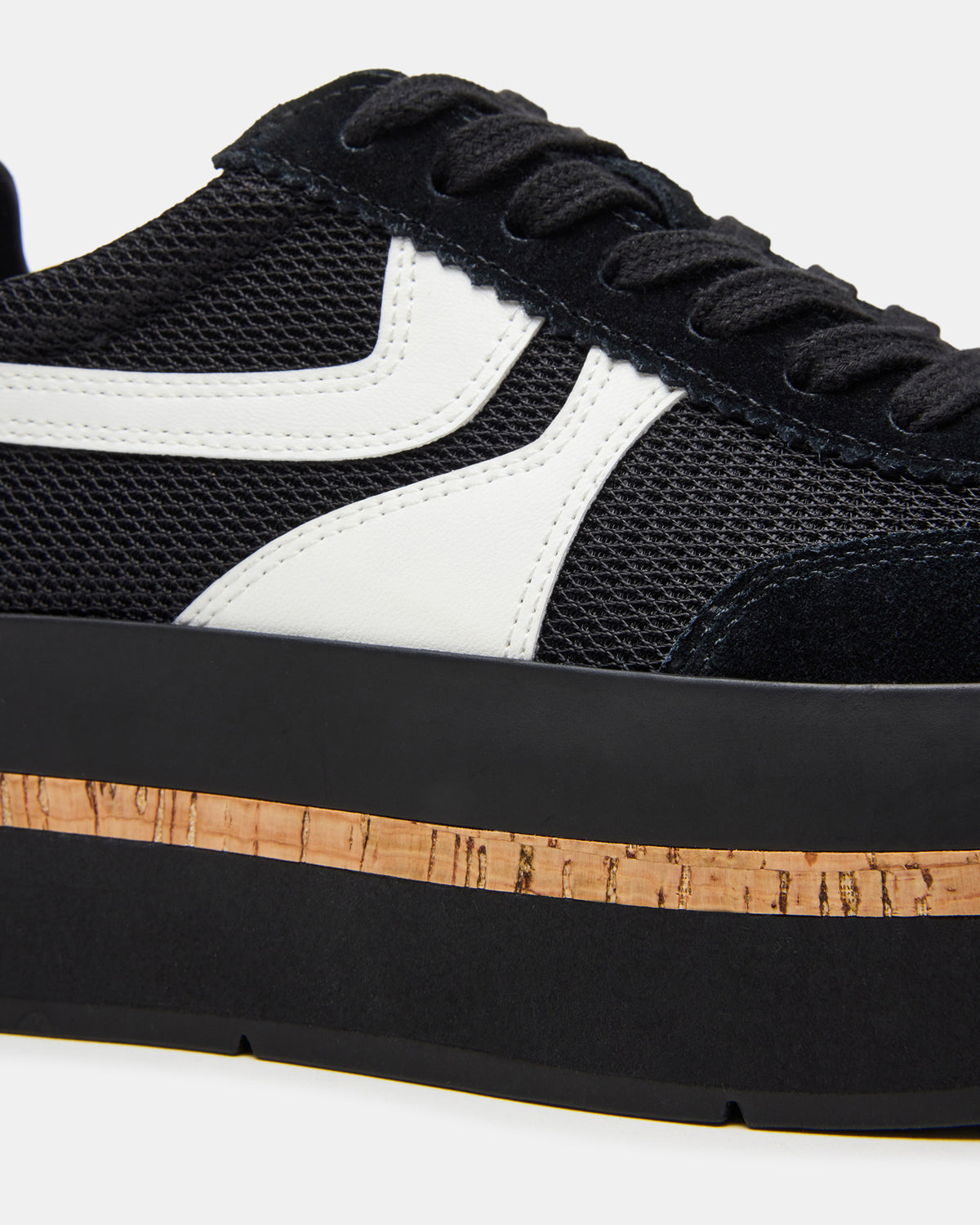 JUDGE Black Multi Platform Low-Top Lace-Up Women's Sneaker Steve Madden BLACK MULTI