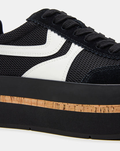 JUDGE Black Multi Platform Low-Top Lace-Up Women's Sneaker Steve Madden BLACK MULTI
