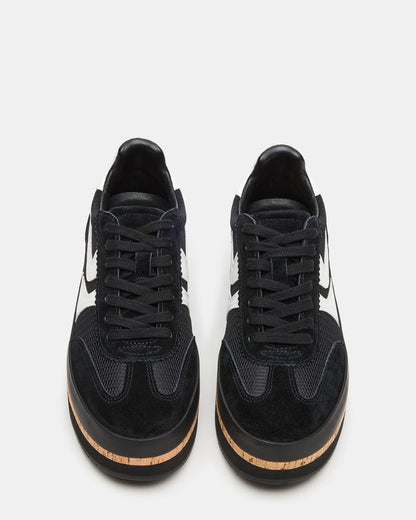 JUDGE Black Multi Platform Low-Top Lace-Up Women's Sneaker Steve Madden BLACK MULTI