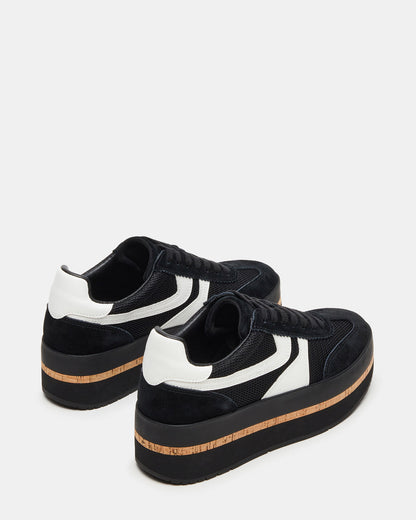 JUDGE Black Multi Platform Low-Top Lace-Up Women's Sneaker Steve Madden BLACK MULTI