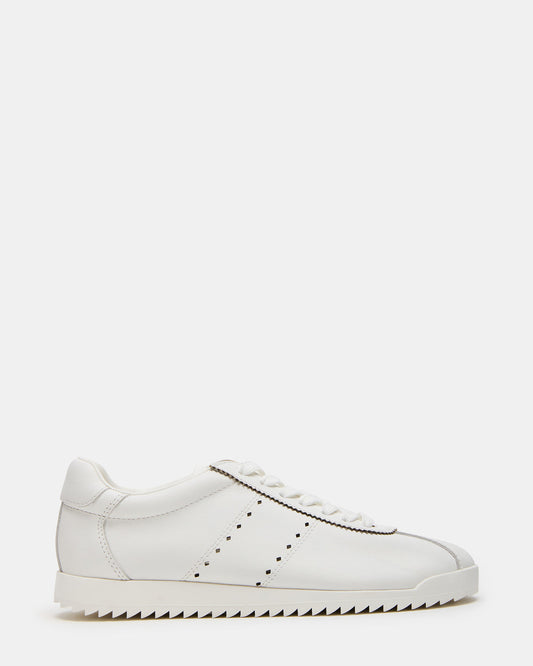 MIRAGE White Leather Women's Low-Top Sneaker Steve Madden WHITE LEATHER