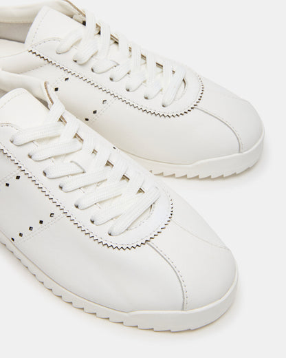 MIRAGE White Leather Women's Low-Top Sneaker Steve Madden WHITE LEATHER