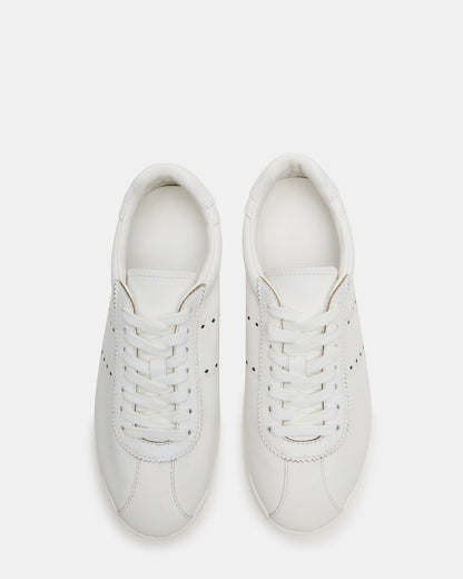 MIRAGE White Leather Women's Low-Top Sneaker Steve Madden WHITE LEATHER