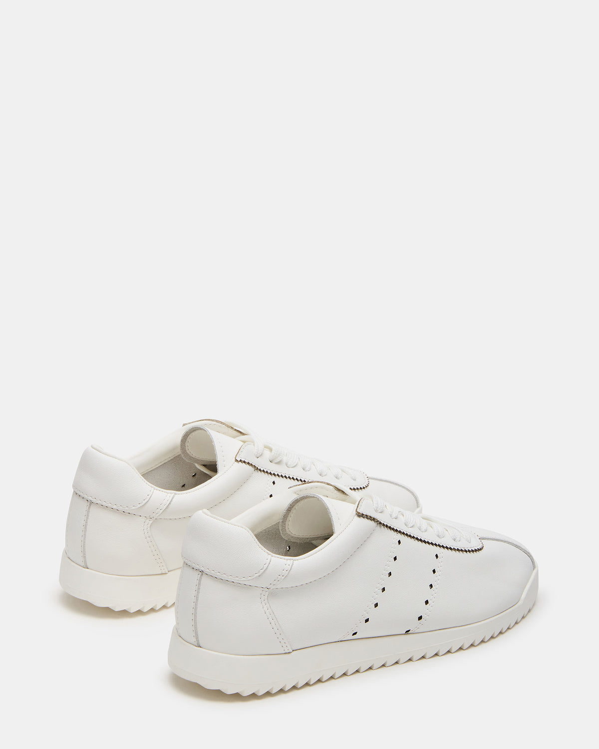 MIRAGE White Leather Women's Low-Top Sneaker Steve Madden WHITE LEATHER