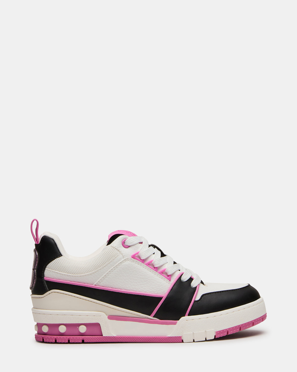 SKATER Black/Pink Low-Top Lace-Up Women's Sneaker Steve Madden BLACK PINK MULTI