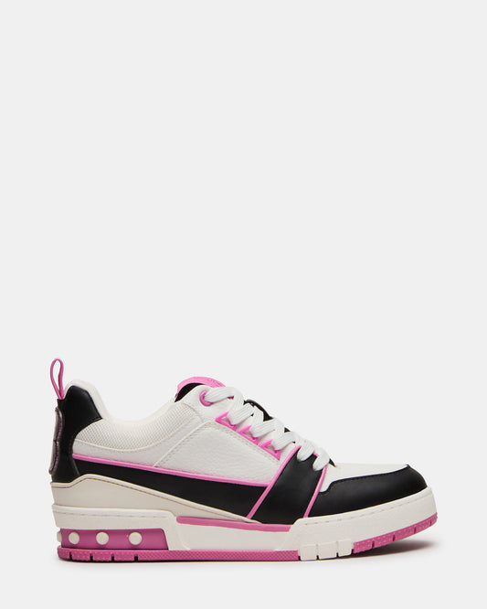 SKATER Black/Pink Low-Top Lace-Up Women's Sneaker Steve Madden BLACK PINK MULTI
