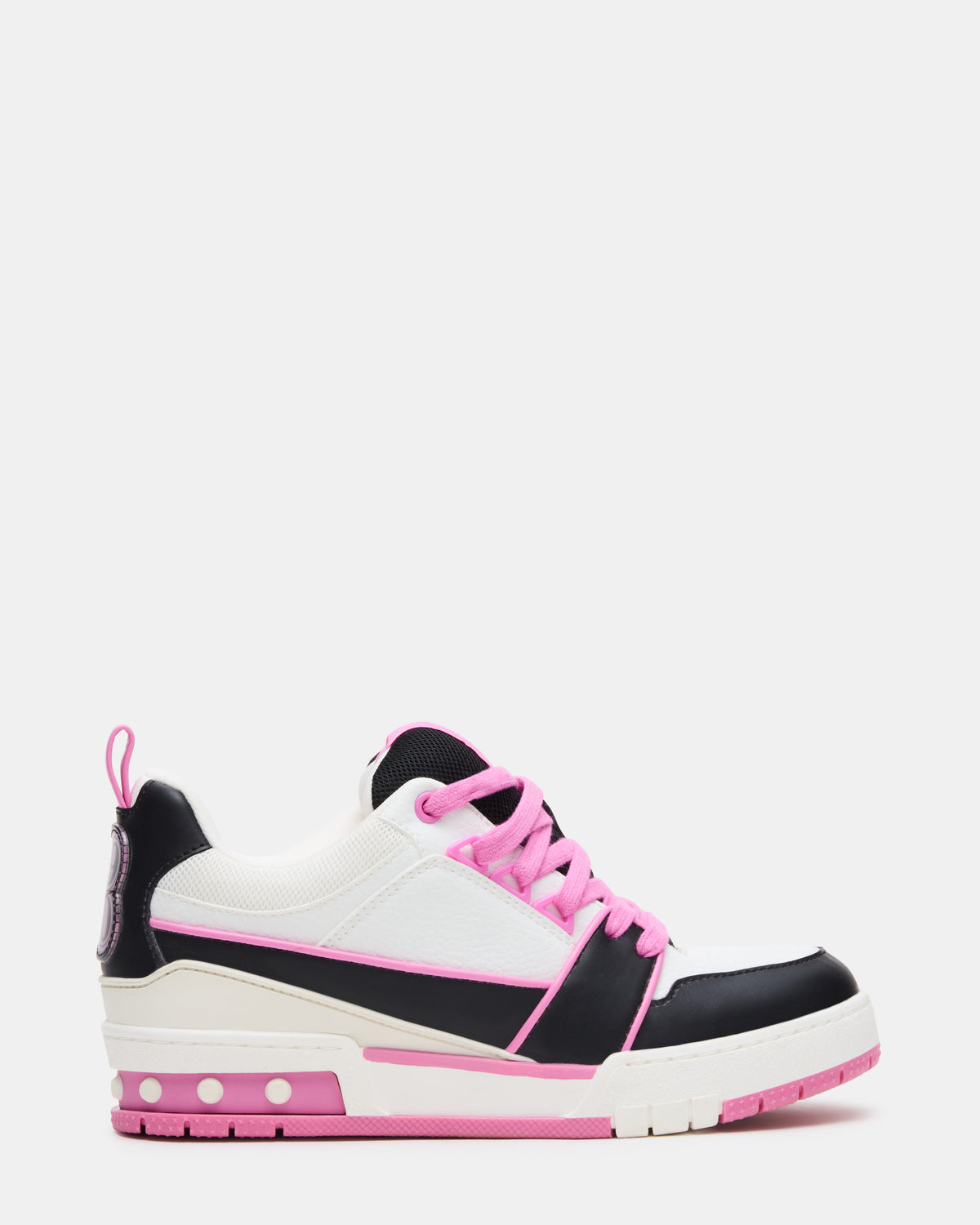 SKATER Black/Pink Low-Top Lace-Up Women's Sneaker Steve Madden BLACK PINK MULTI