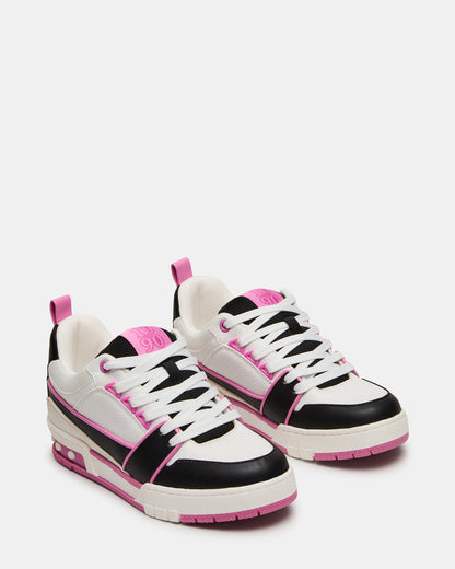 SKATER Black/Pink Low-Top Lace-Up Women's Sneaker Steve Madden BLACK PINK MULTI