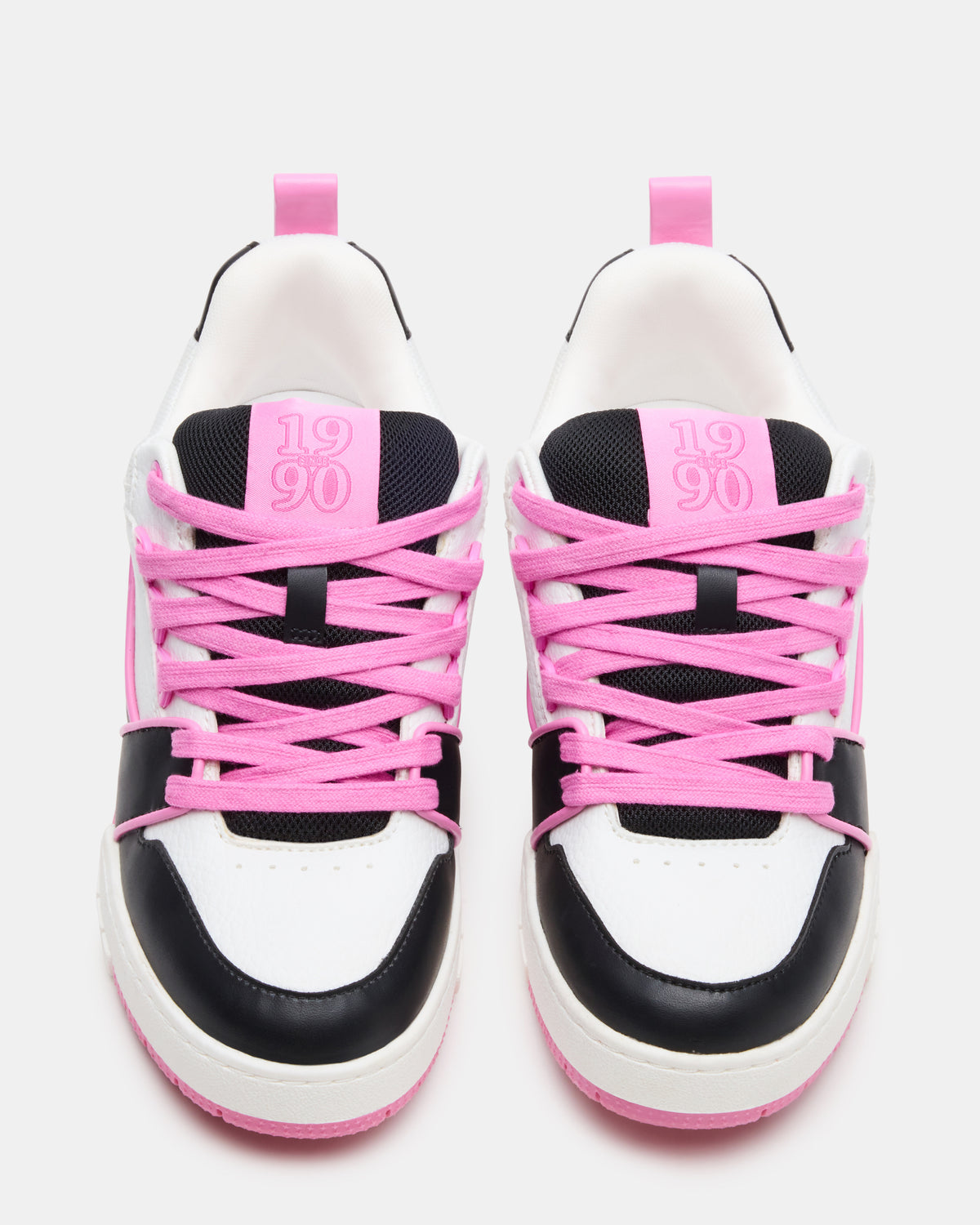 SKATER Black/Pink Low-Top Lace-Up Women's Sneaker Steve Madden BLACK PINK MULTI