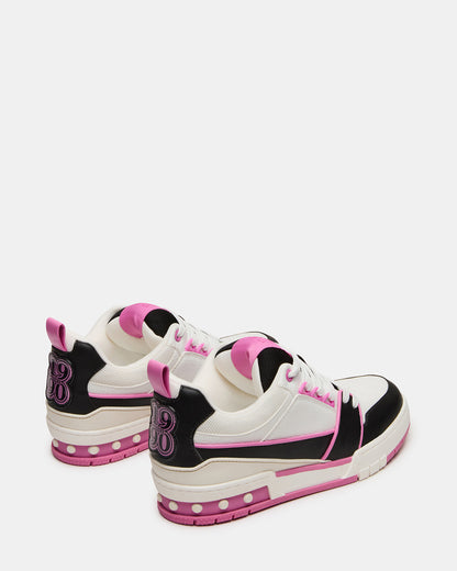 SKATER Black/Pink Low-Top Lace-Up Women's Sneaker Steve Madden BLACK PINK MULTI
