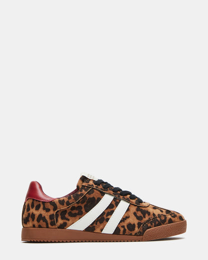 HUDSIN Leopard Women's Lace-Up Low-Top Sneaker Steve Madden LEOPARD