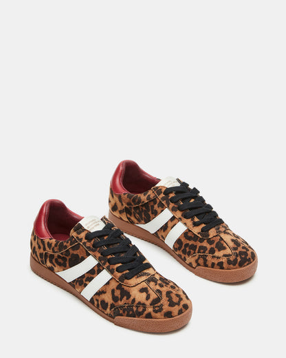 HUDSIN Leopard Women's Lace-Up Low-Top Sneaker Steve Madden LEOPARD