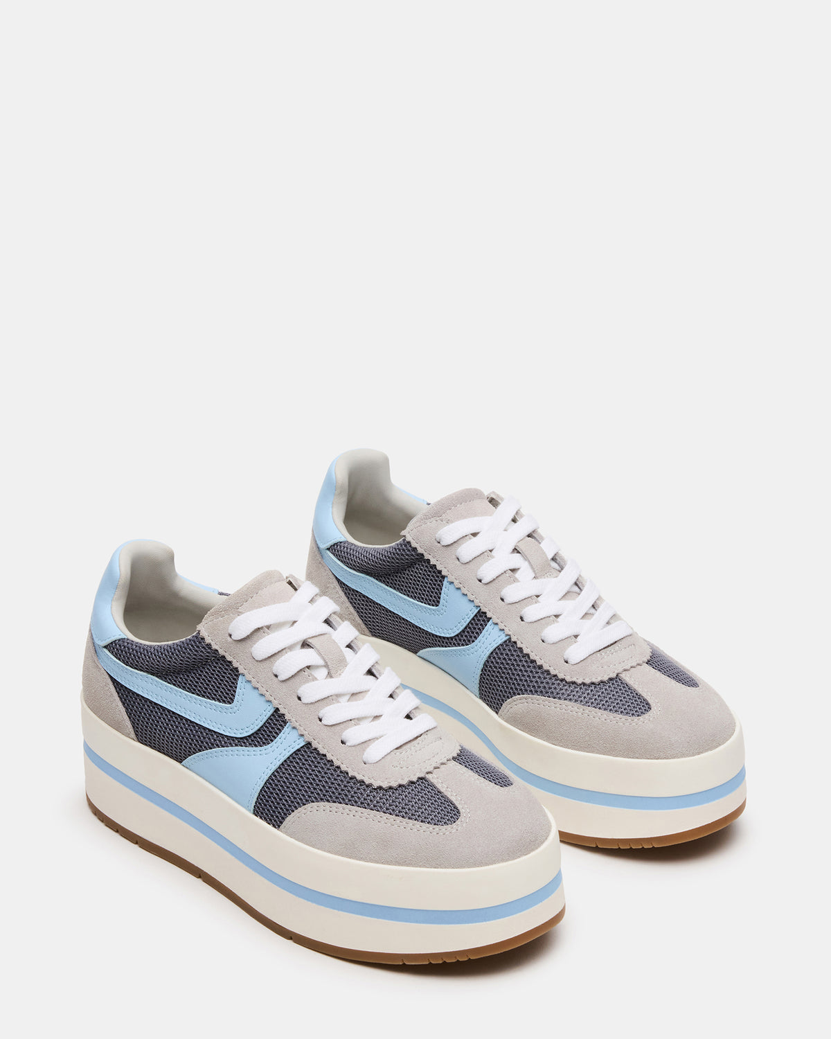 JUDGE Grey Multi Platform Low-Top Lace-Up Women's Sneaker Steve Madden GREY MULTI