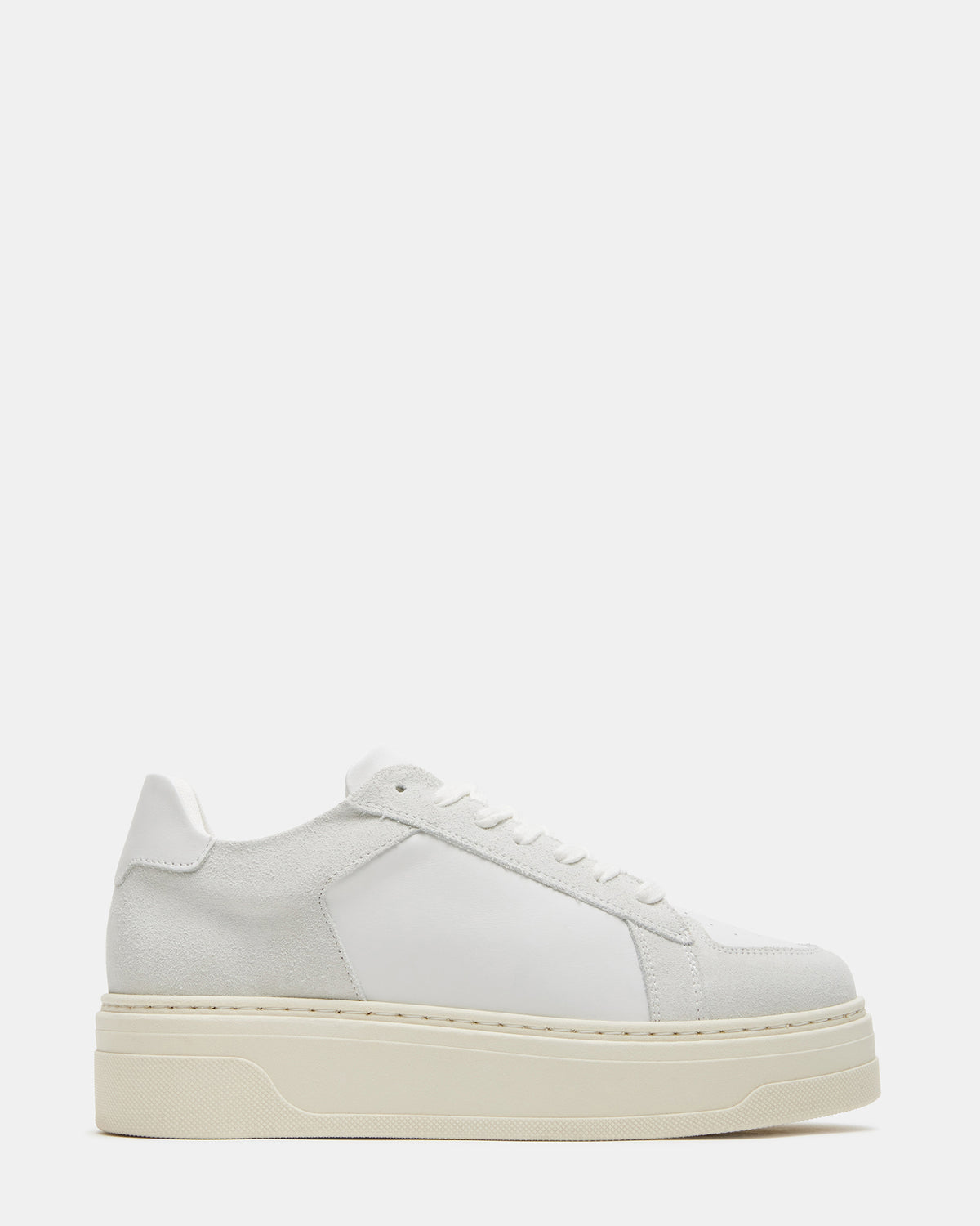 DOMINO White Leather Tonal Platform Sneaker | Women's Sneakers Steve Madden WHITE LEATHER